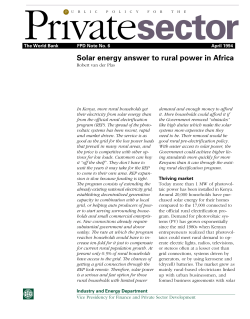 Solar energy answer to rural power in Africa