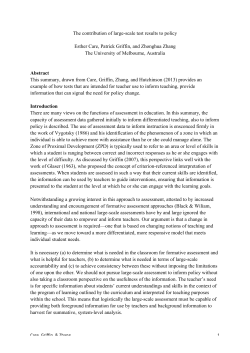 The Contribution of Large-Scale Test Results to Policy