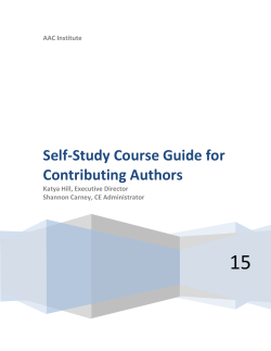 Self-Study Course Guide for Contributing Authors