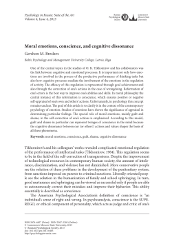 Moral emotions, conscience, and cognitive dissonance