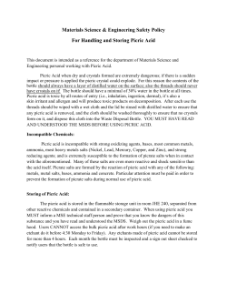 SOP Picric Acid - McMaster University > Materials Science and