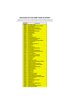 inclusion list for game trade in offers - JB Hi-Fi