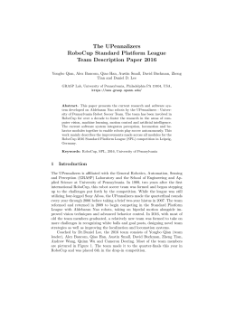 The UPennalizers RoboCup Standard Platform League Team