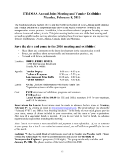 ITE/IMSA Annual Joint Meeting and Vendor Exhibition Monday