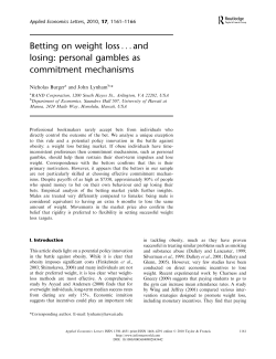Betting on weight loss...and losing: personal gambles