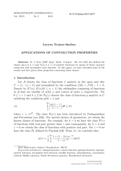 Lucyna Trojnar-Spelina APPLICATIONS OF