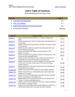 2 nd Grade Reading Unit 5 Date