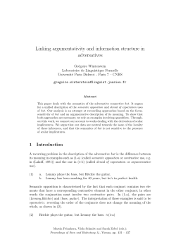 Linking argumentativity and information structure in adversatives