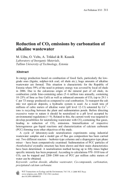 Reduction of CO2 emissions by carbonation of alkaline