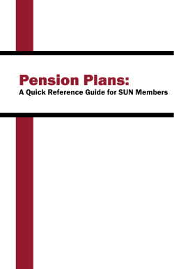 Pension Plans - Saskatchewan Union of Nurses