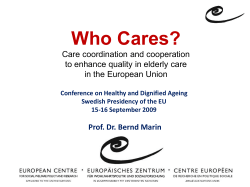 A comparative analysis of long-term care for older people in Europe