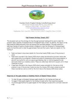 Pupil Premium Strategy 2016 - 2017