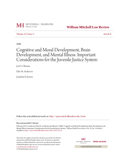 Cognitive and Moral Development, Brain Development, and Mental