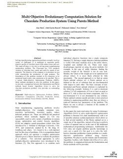 Multi-Objective Evolutionary Computation Solution for Chocolate