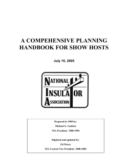 NIA Show Host Manual - National Insulator Association