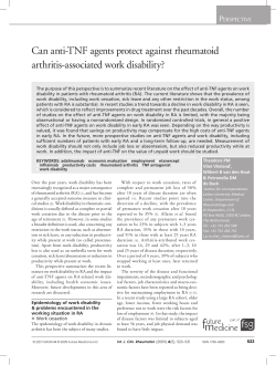 Can anti-TNF agents protect against rheumatoid arthritis