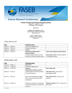Protein Kinases and Protein Phosphorylation