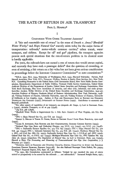 The Rate of Return in Air Transport