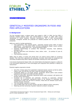 genetically modified organisms in food and feed applications