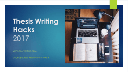 Thesis Writing Hacks 2017