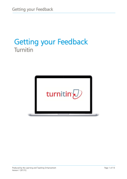 Getting your Feedback