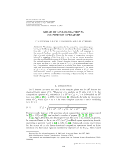 NORMS OF LINEAR-FRACTIONAL COMPOSITION OPERATORS 1
