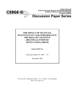 the impact of financial incentives on task performance - cerge-ei