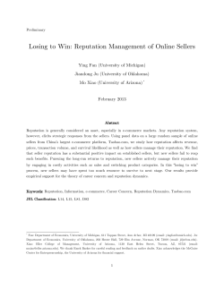 Losing to Win: Reputation Management of Online Sellers