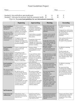 Food Guidelines Project Rubric S2015