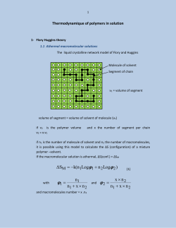 Thermodynamique of polymers in solution