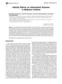 Salinity Effects on Antioxidant Enzymes in Mulberry