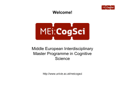 Middle European Interdisciplinary Master Programme in Cognitive