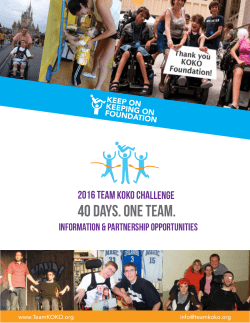 40 Days. One TEam. - Keep on Keeping On Foundation