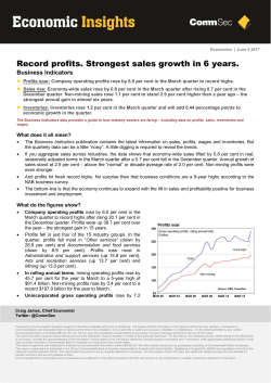 Record profits. Strongest sales growth in 6 years.