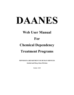DAANES Web User Manual For Chemical Dependency Treatment