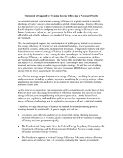 Statement of Support for Making Energy Efficiency a National Priority