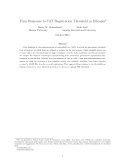 Firm Response to VAT Registration Threshold in