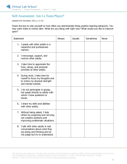 Self-Assessment: Am I a Team Player?