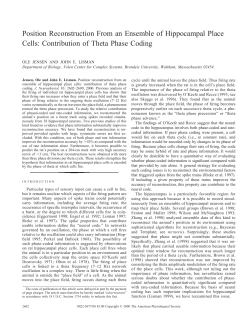 Position Reconstruction From an Ensemble of Hippocampal Place