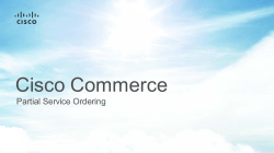 Cisco Commerce Partial Service Order