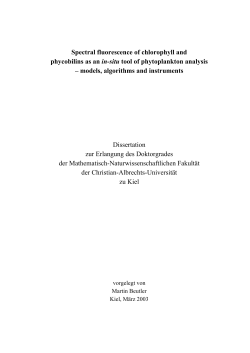 Spectral fluorescence of chlorophyll and phycobilins as an in