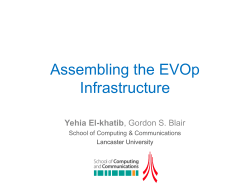 Assembling the EVOp Infrastructure