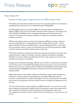 Industry bodies agree single process for BIM product data