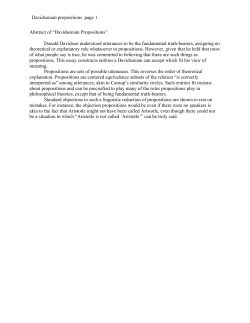 Davidsonian Propositions - University of Connecticut