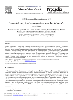 Automated Analysis of Exam Questions According