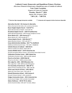 Lubbock County Democratic and Republican Primary Elections Vote