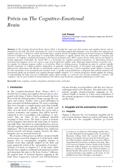 Précis on The Cognitive-Emotional Brain