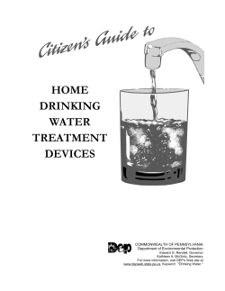 General Information About Home Drinking Water Treatment Devices