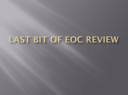 Last Bit of EOC Review