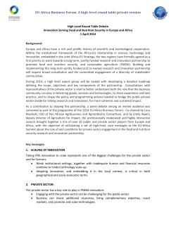 EU-Africa Business Forum`s report on Innovation Serving